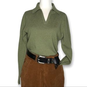 CHARTER CLUB 2-ply Cashmere Green Sweater